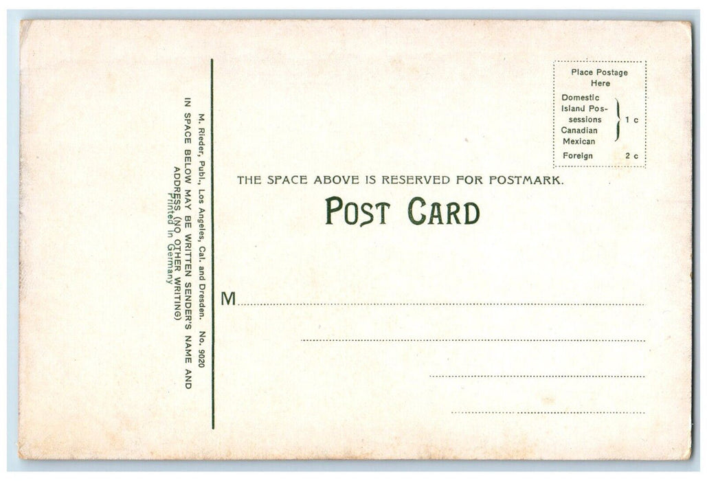 c1910 Market Place Horse Carriage Exterior Road Los Angeles California Postcard