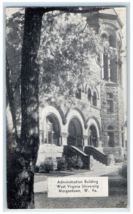 1940 Administration Building West Virginia University Morgantown VA Postcard