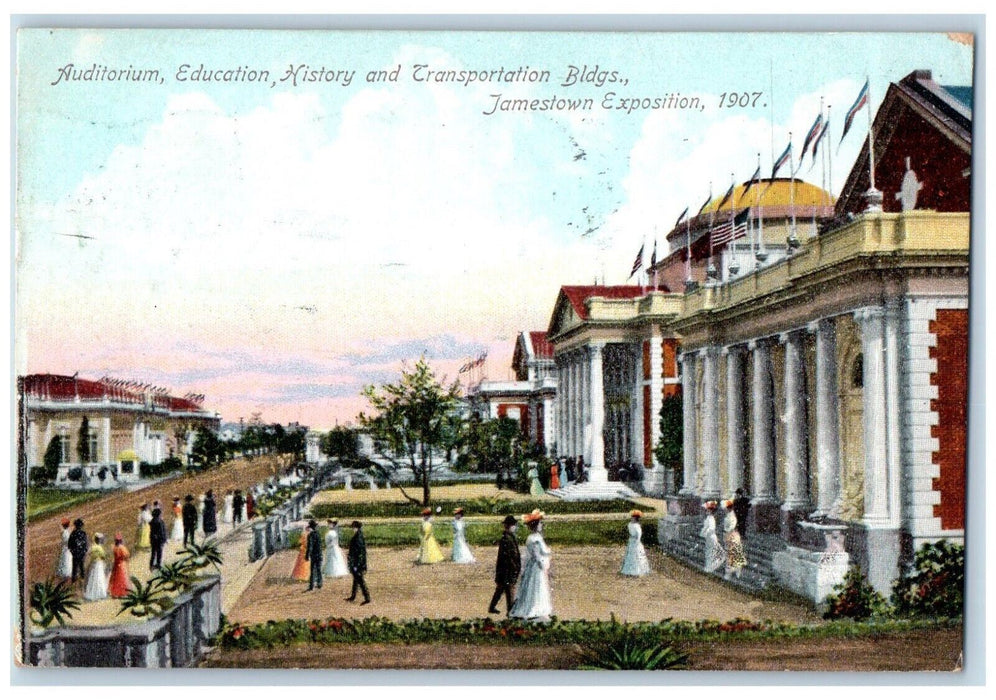 Auditorium Education History Transportation Building Jamestown Expo Postcard