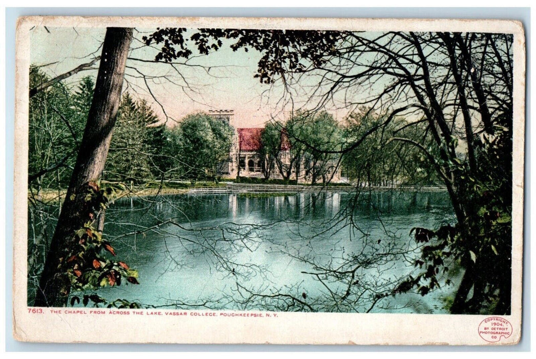 1914 The Chapel From Across The Lake Vassar College Potsdam New York NY Postcard