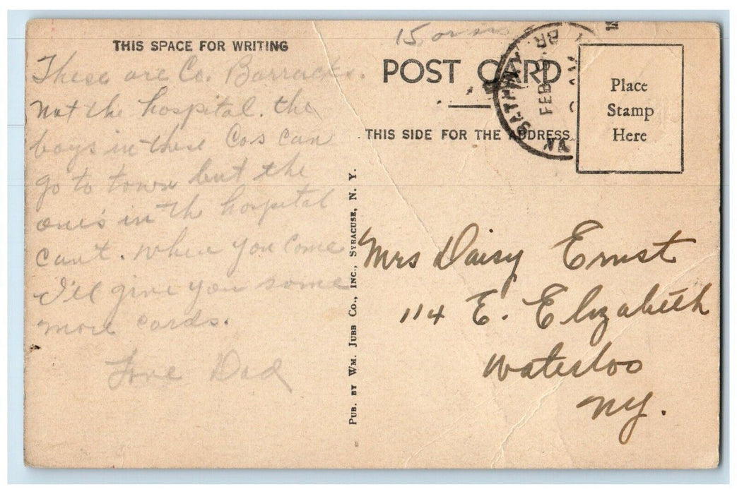 1940 Across Parade Ground Buildings Companies Veterans Administration Postcard