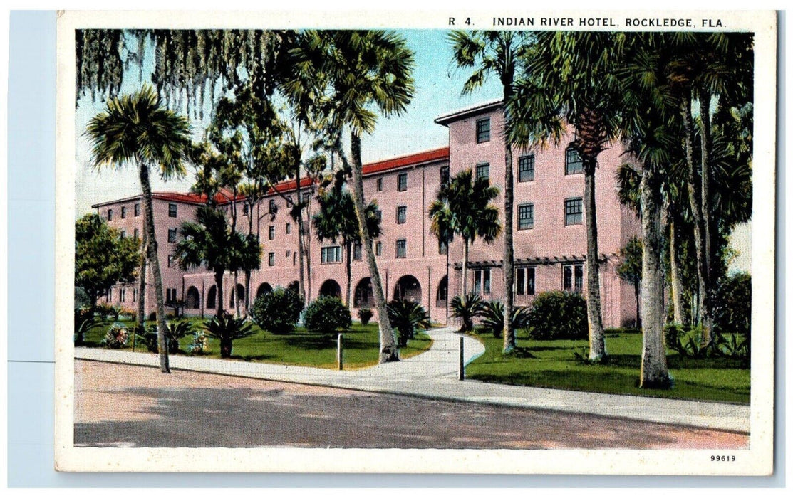 c1920 Indian River Hotel Exterior Building Street Rockledge Florida FL Postcard