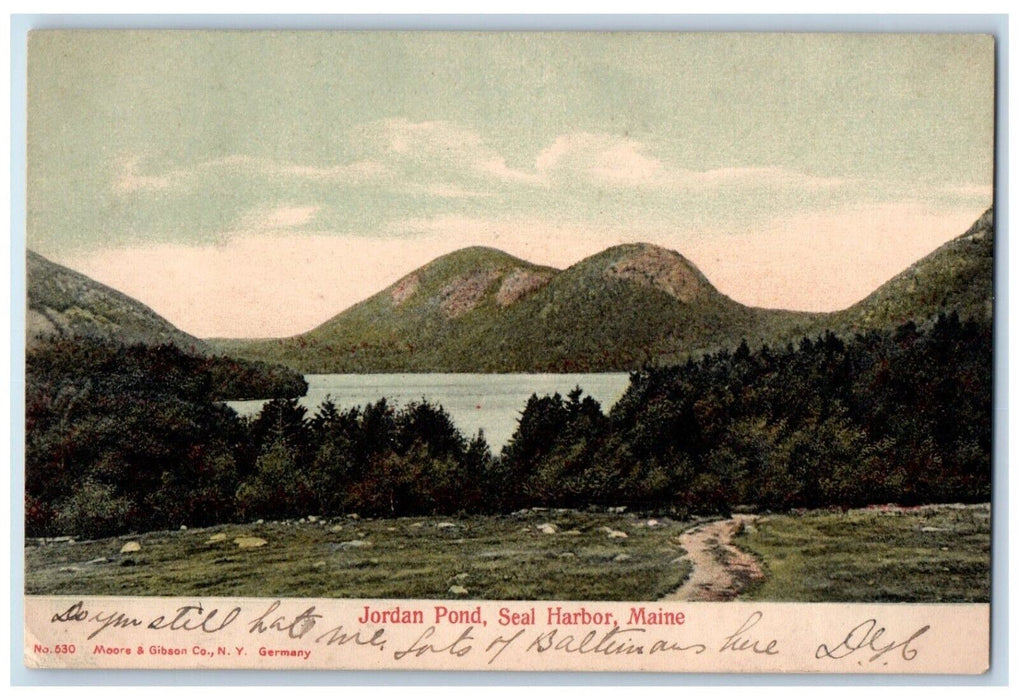 1905 Mountain View Of Jordan Pond Seal Harbor Maine ME Unposted Antique Postcard