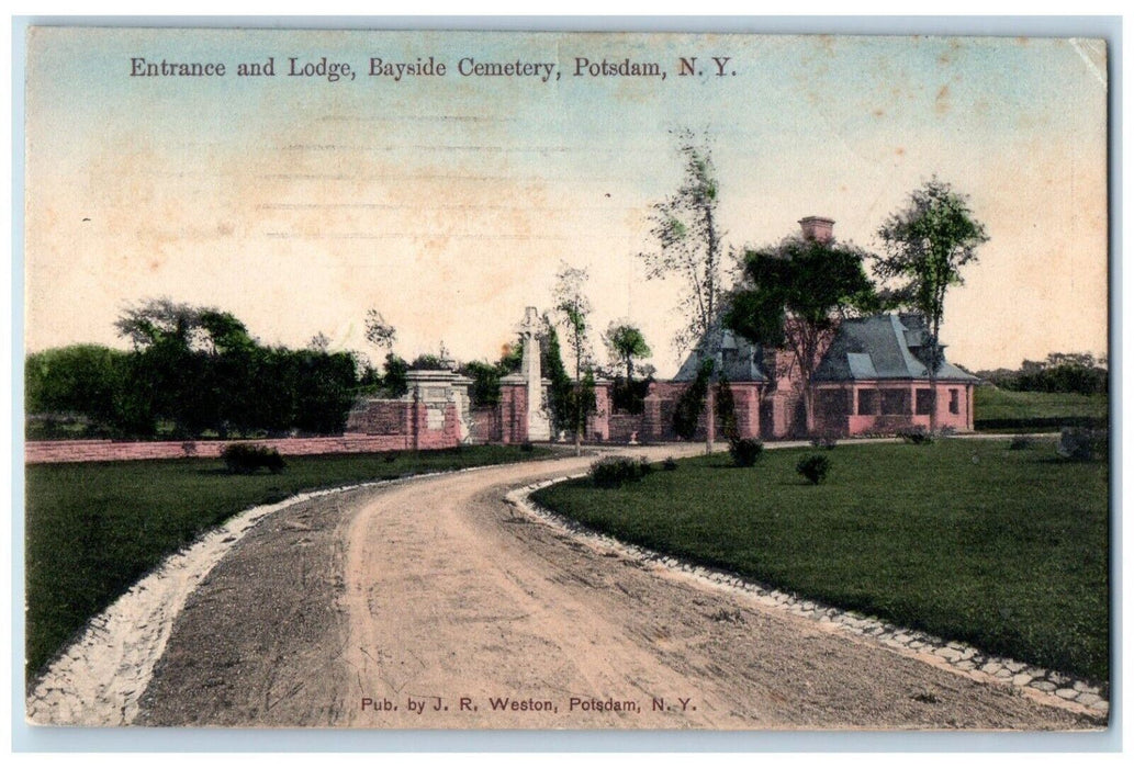 1911 Entrance And Lodge Bayside Cemetery Potsdam New York NY Antique Postcard