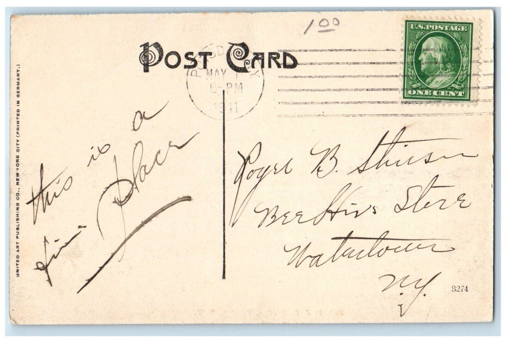 1911 Entrance And Lodge Bayside Cemetery Potsdam New York NY Antique Postcard