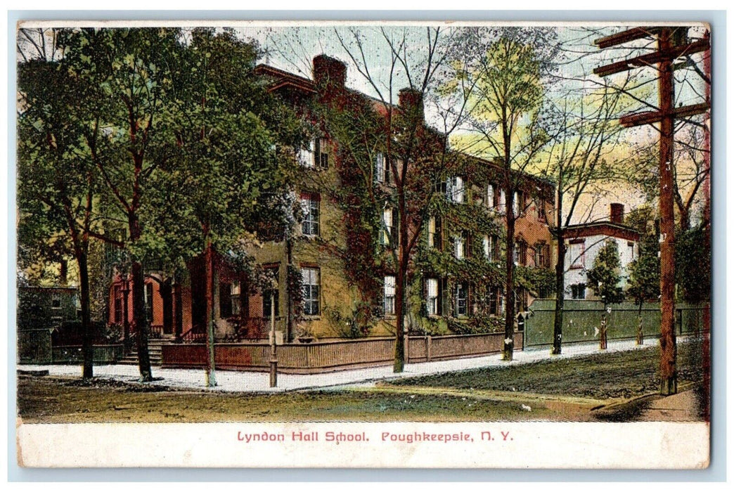 c1910's Lyndon Hall School Poughkeepsie New York NY Posted Antique Postcard