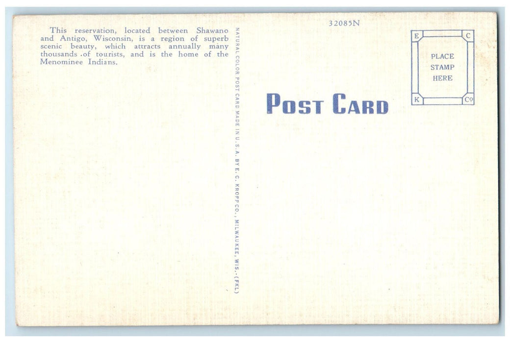 View Of Spirit Rock Menominee Indian Reservation Shawano Antigo WI Postcard