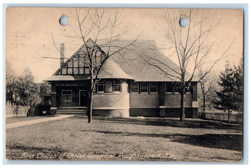 1909 First Church Of Christ Scientist Poughkeepsie New York NY Antique Postcard