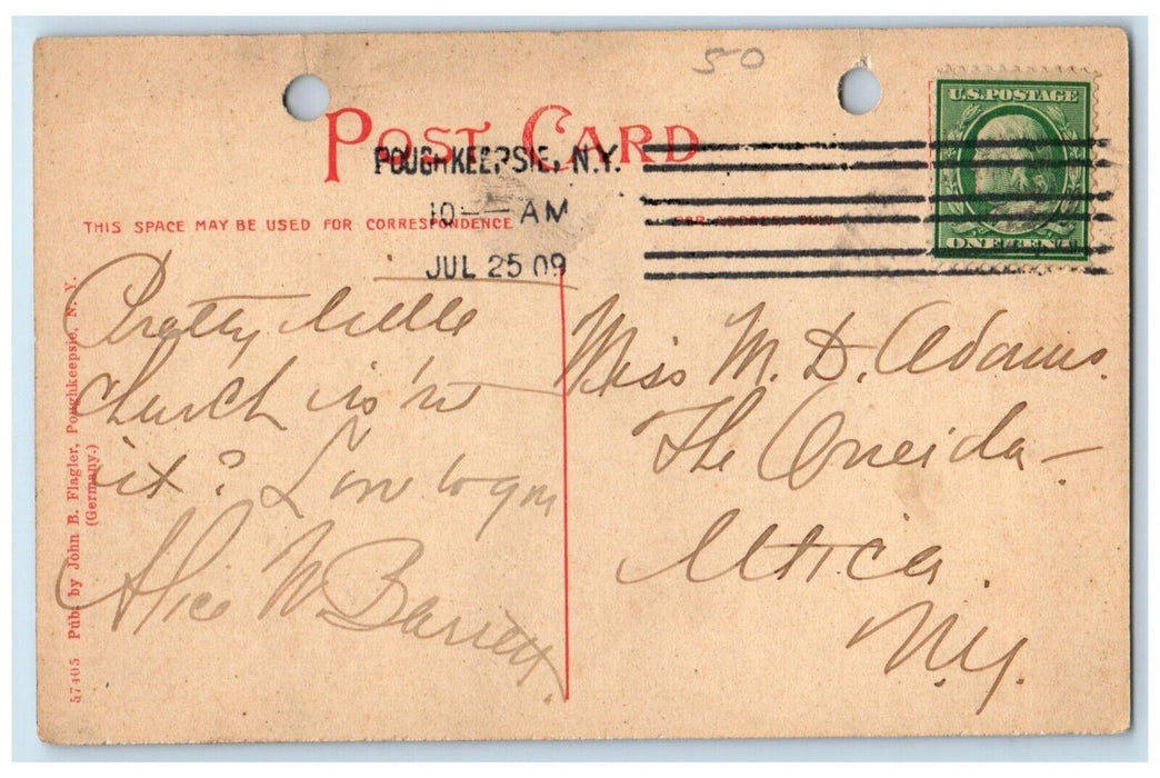 1909 First Church Of Christ Scientist Poughkeepsie New York NY Antique Postcard