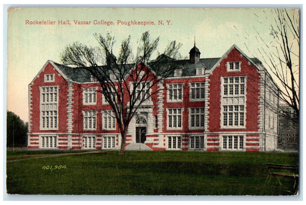 1914 Rockefeller Hall Vassar College Poughkeepsie New York NY Antique Postcard