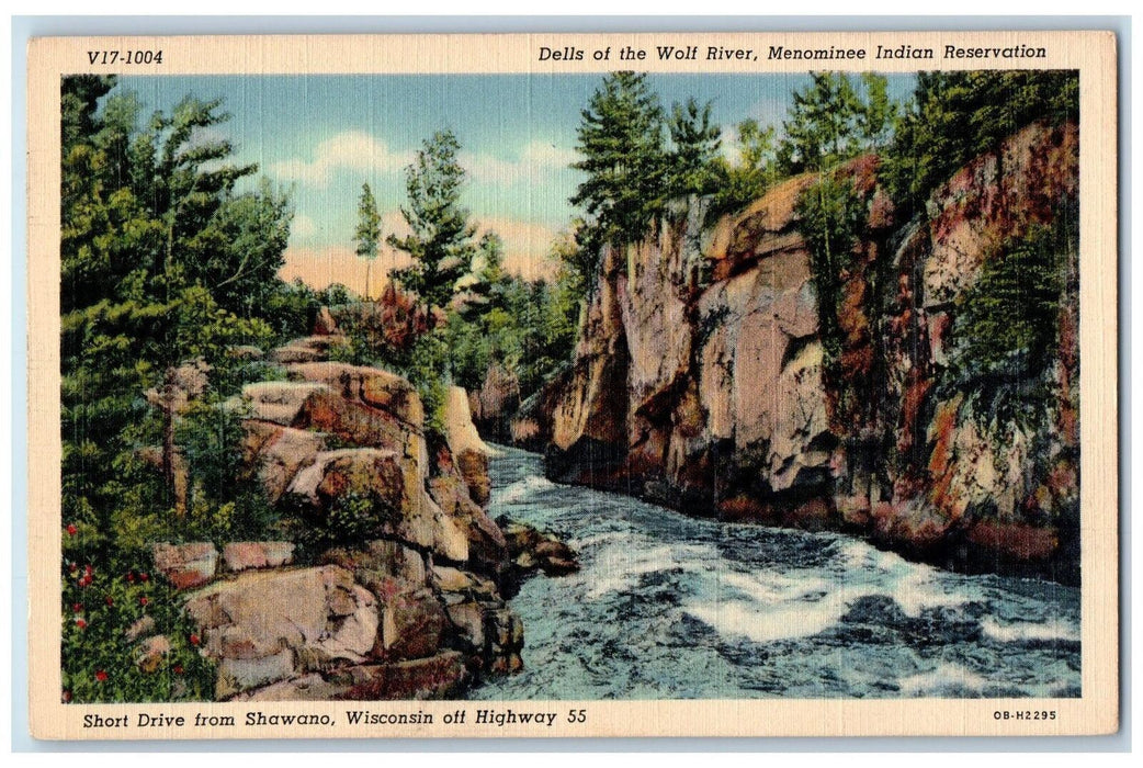 Dells Of The Wolf River Menominee Indian Reservation Wisconsin WI Postcard