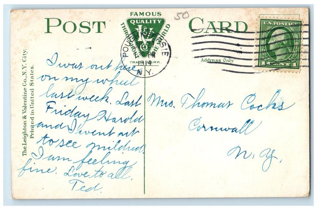 1914 Main Building Vassar College Dirt Road Poughkeepsie New York NY Postcard