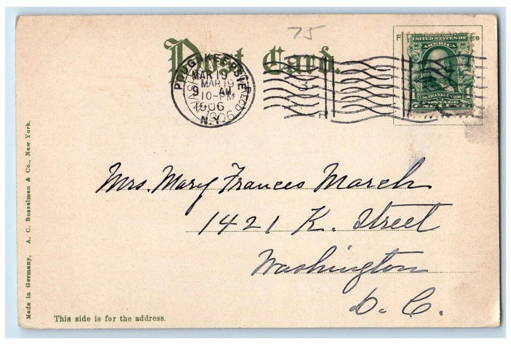 1906 Lyndon Hall School Scene Street Poughkeepsie New York NY Antique Postcard