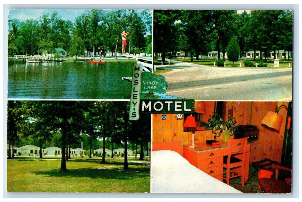 Mosley's Shady Lake Motel Rocky Mount North Carolina NC, Multiview Postcard