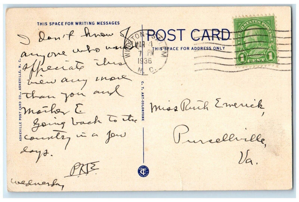 1936 Moravian Graveyard City Equal Dead Easter Sunday Winstom Salem NC Postcard