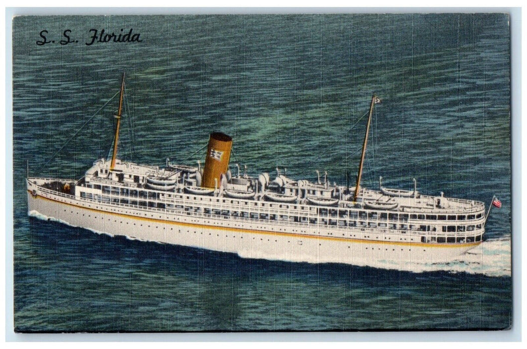 c1940's S. S. Steamer Ship Miami Nassau Cruises Miami Florida FL Postcard