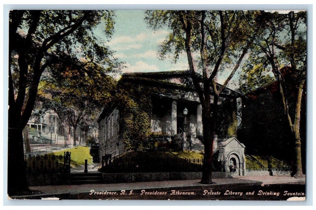 c1910 Providence Atheneum Private Library Providence Rhode Island RI Postcard