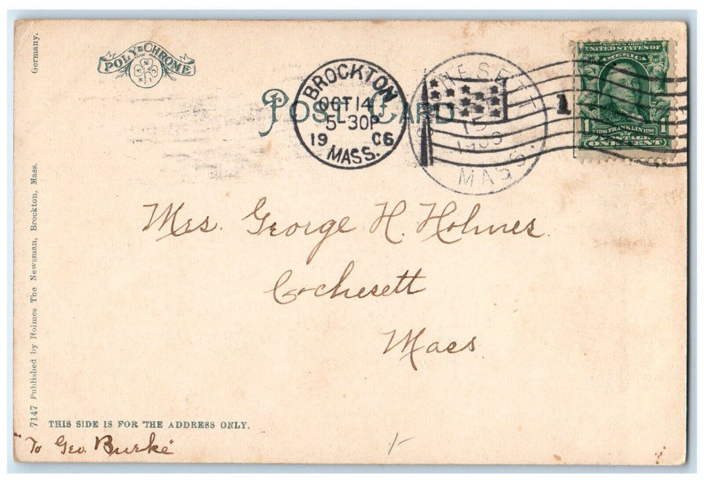 1906 Sewage Pumping Station Campello Brockton Massachusetts MA Antique Postcard