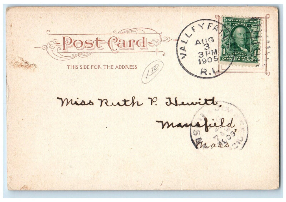 1905 New Public Library Green Ink Providence Rhode Island RI Vintage Postcard