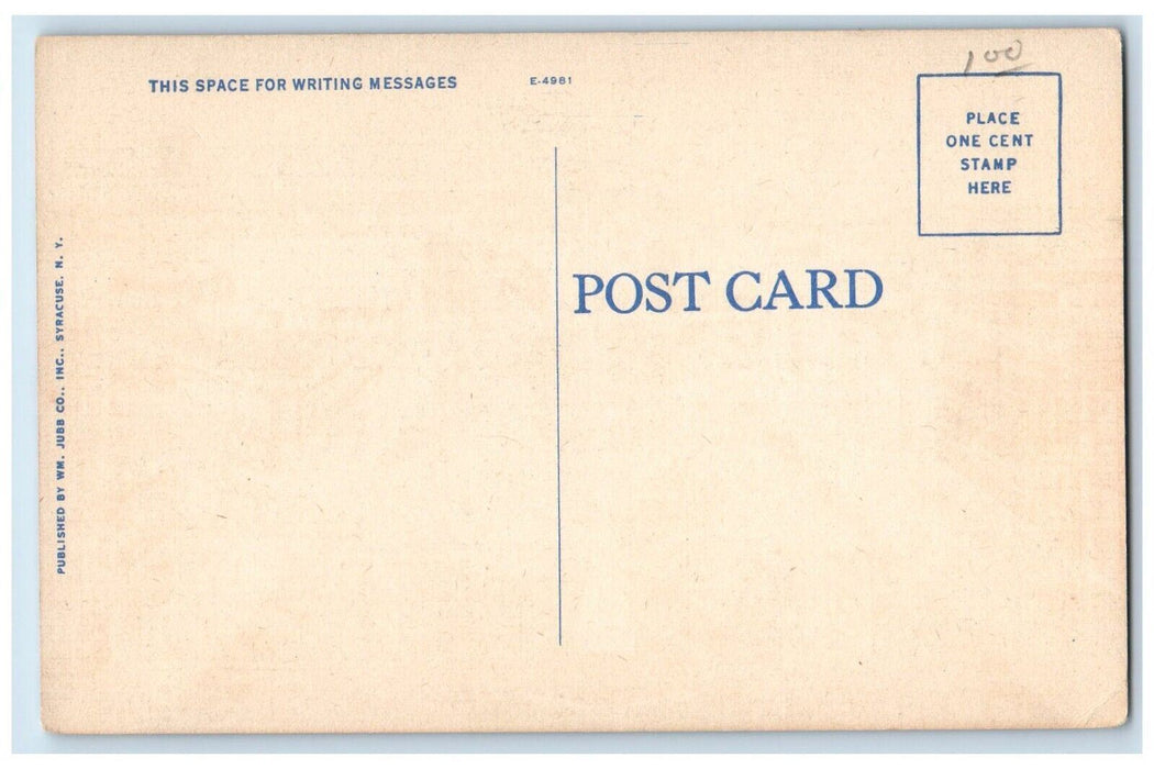 Public Square Soldiers Sailors Monument Fountain Baptist Watertown NY Postcard