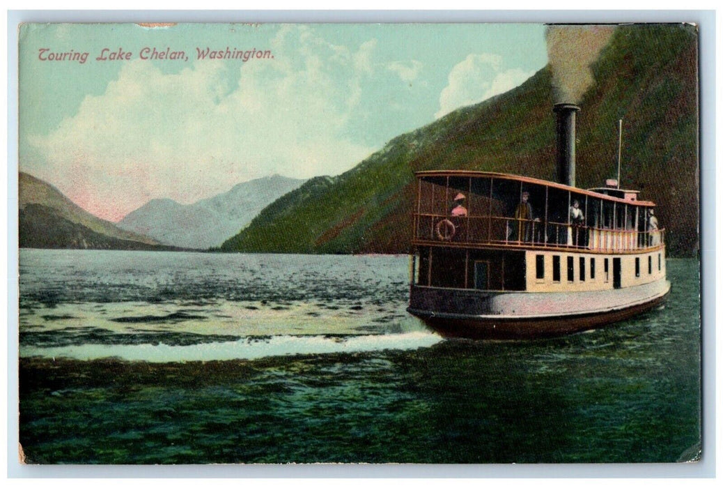 c1910's Touring Lake Steamboat Chelan Washington WA Unposted Antique Postcard