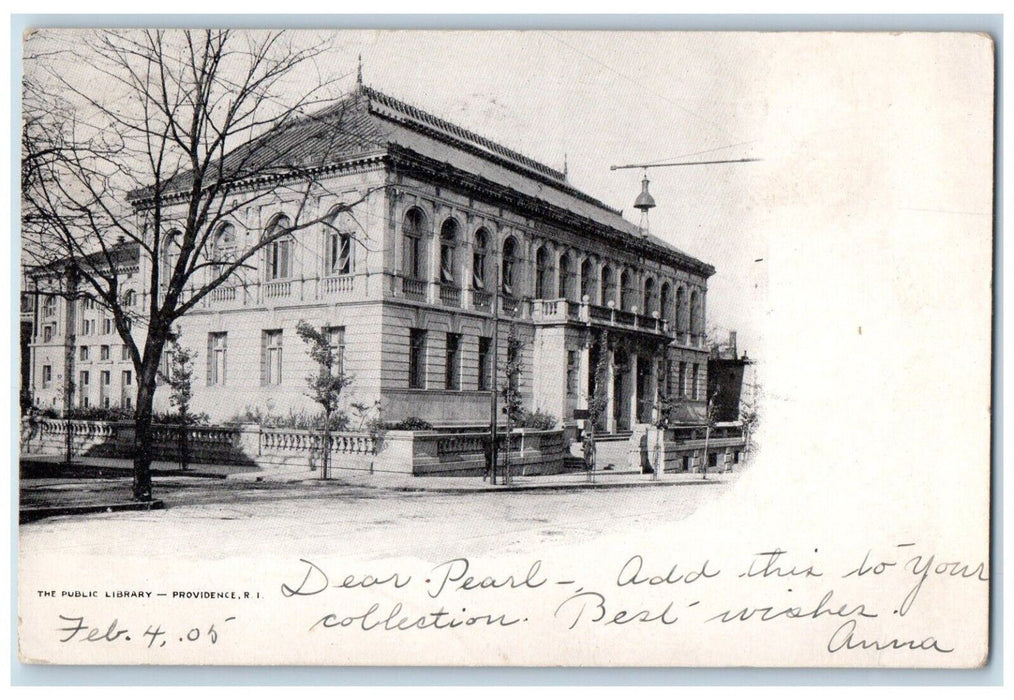 1905 Public Library Roadside View Providence Rhode Island RI Vintage Postcard