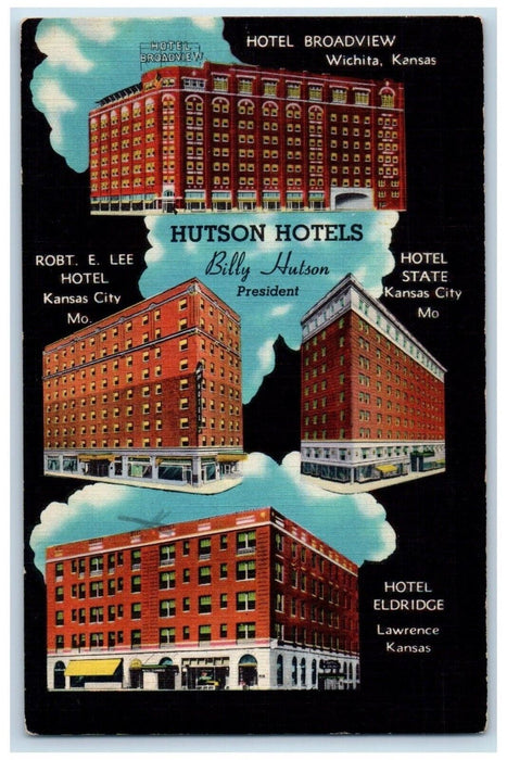 Hutson Hotels Billy Hutson Kansas City Missouri MO, Multiview Vintage Postcard