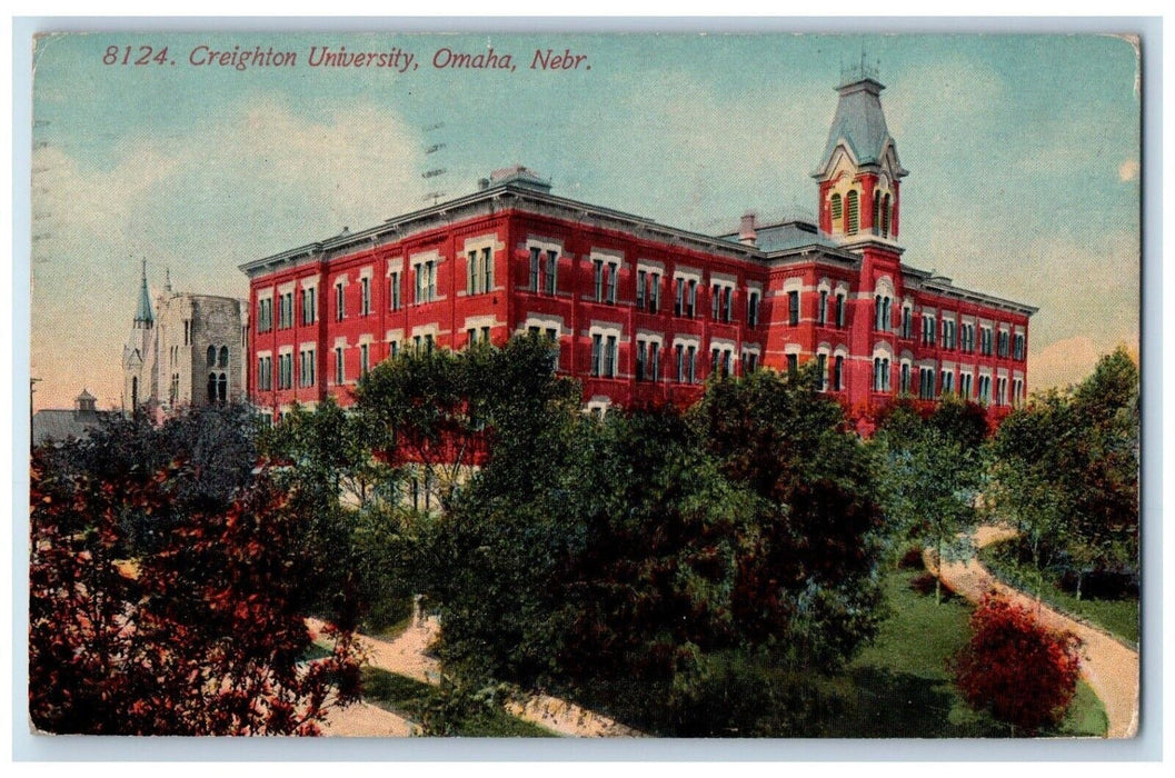 1912 Creigton University Building Omaha Nebraska NE Posted Antique Postcard