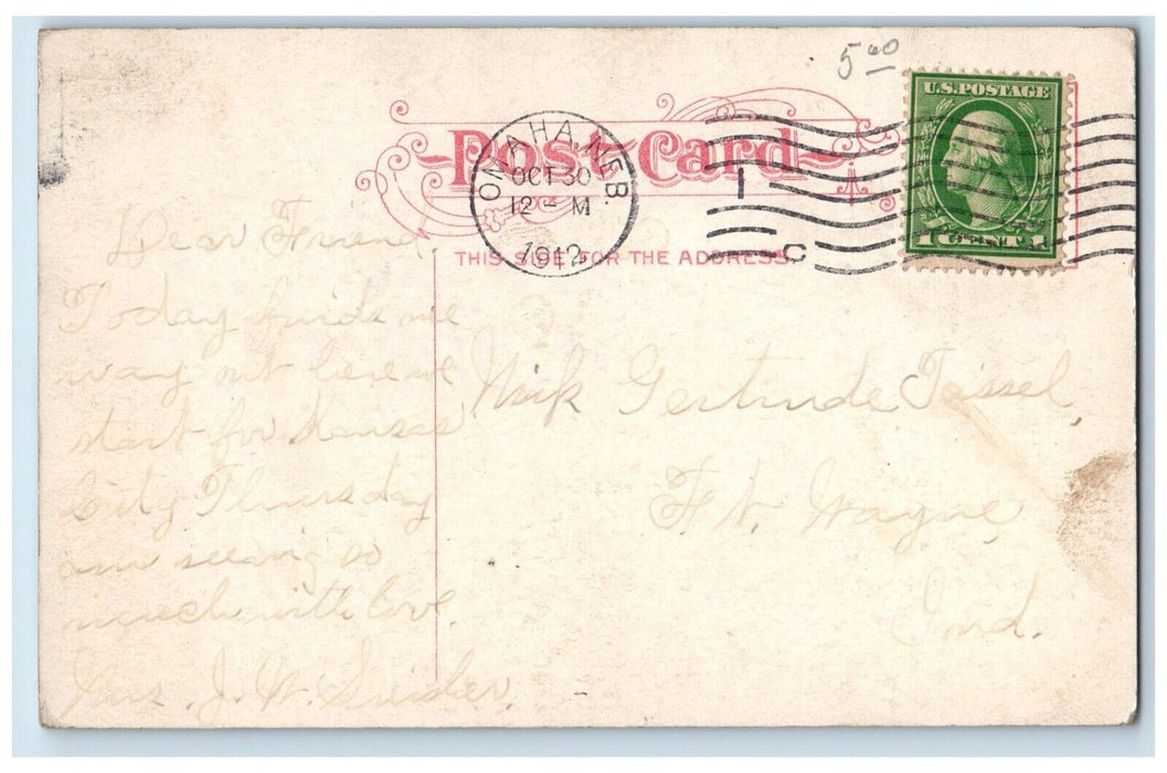 1912 Creigton University Building Omaha Nebraska NE Posted Antique Postcard