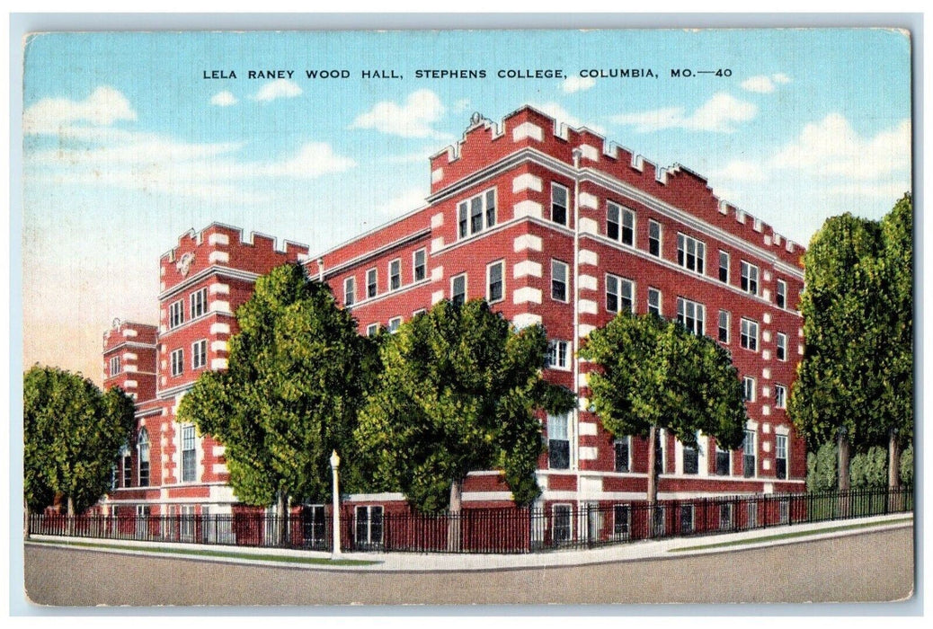 Lela Raney Wood Hall Stephens College Columbia Missouri MO Vintage Postcard