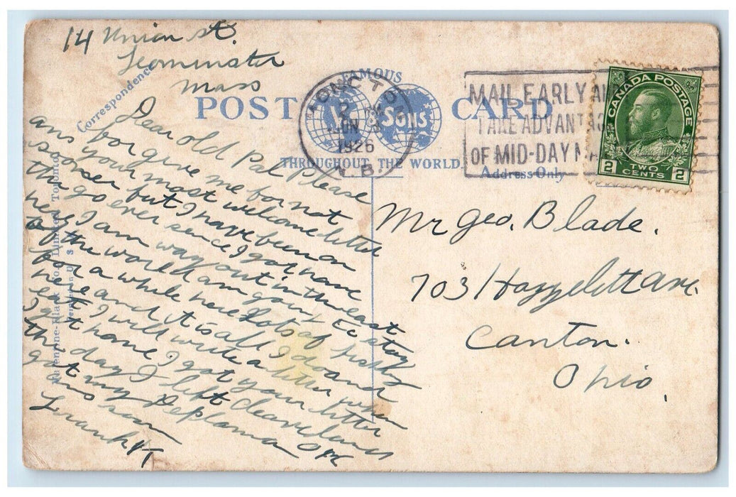 1926 Bridge Over Petitcodiac River Moncton Nebraska NE Posted Vintage Postcard