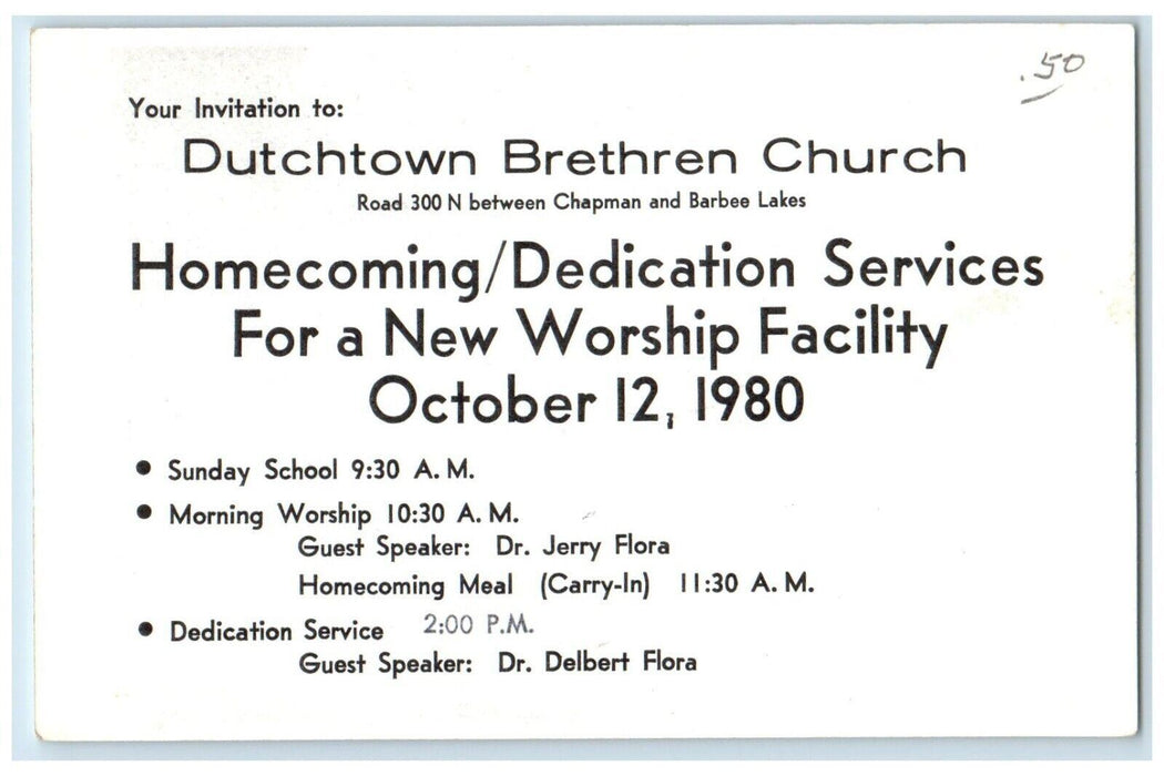 Dutchtown Brethen Church New Worship Facility Barbee Lake Warsaw IN Postcard