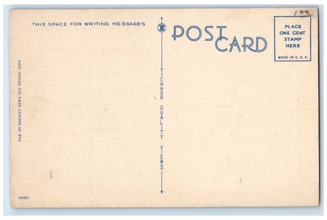 c1930's View Of East 14th Street Viaduct Des Moines Iowa IA Vintage Postcard