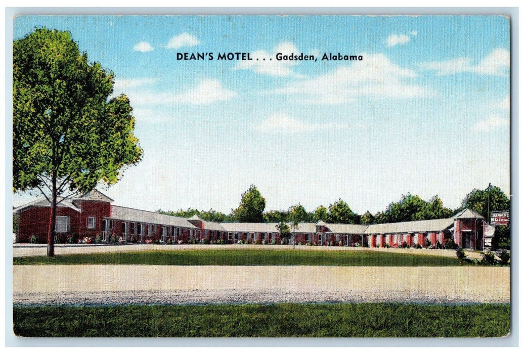 c1940's View Of Dean's Motel Gadsden Alabama AL Unposted Vintage Postcard