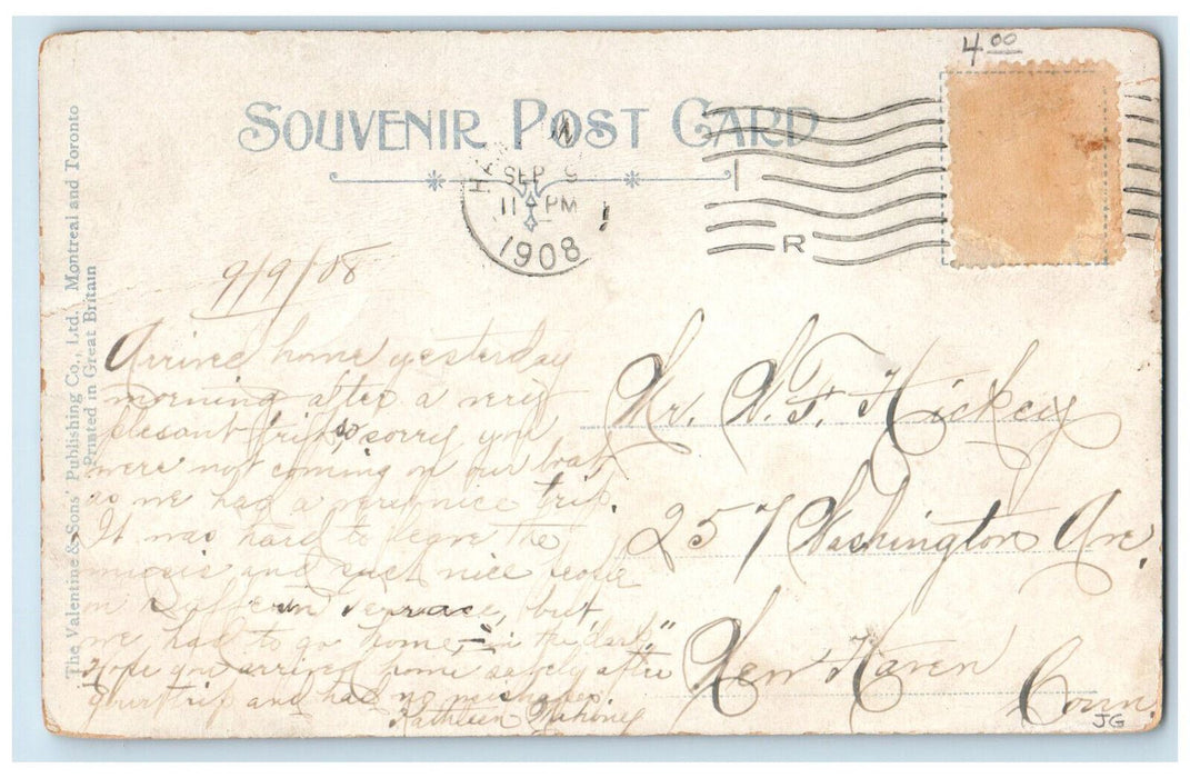 1908 Ice Cream Shop, Carpet Furnishings King Street Hamilton Canada Postcard