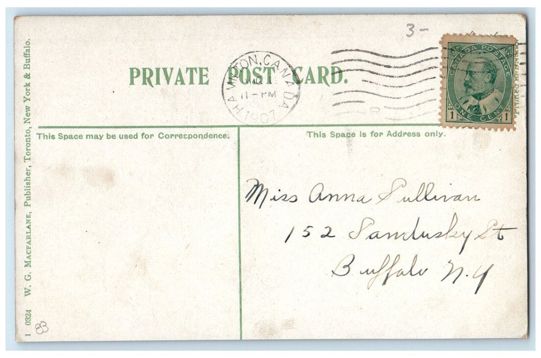 1907 King Street East Showing Gore Park Hamilton Ontario Canada Postcard