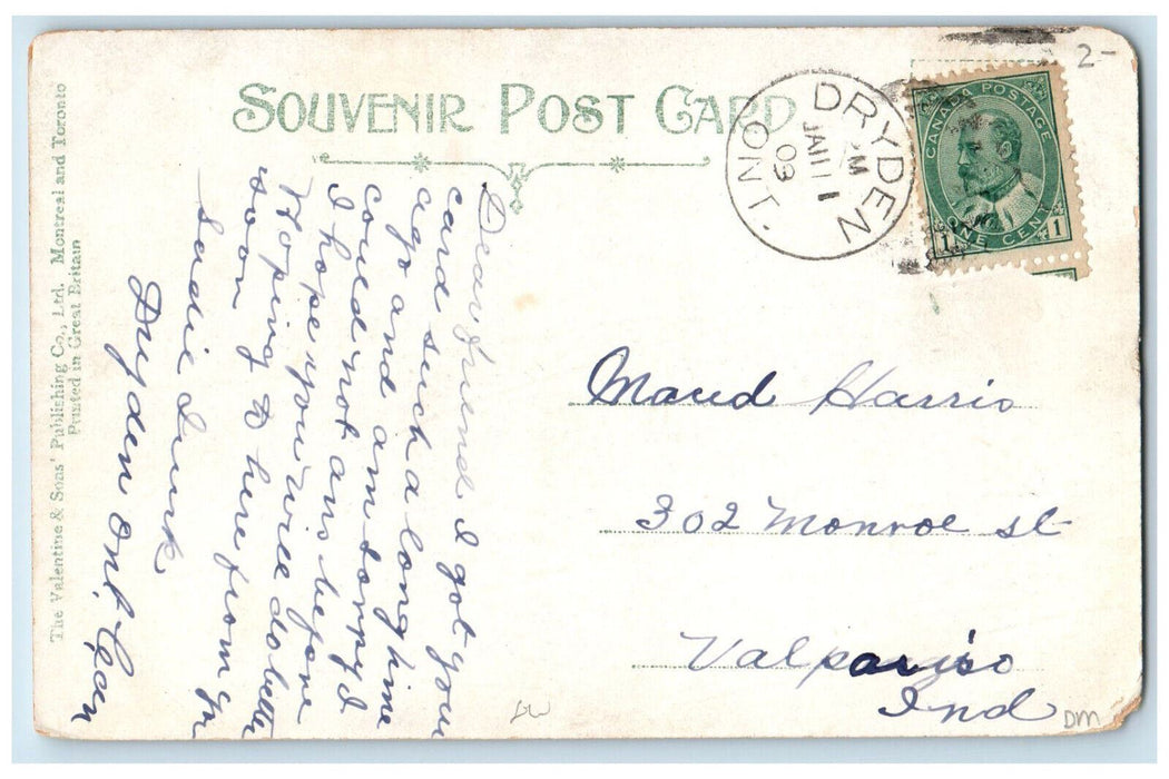 1903 Padding To His Tepee Lake of the Woods Ontario Canada Posted Postcard