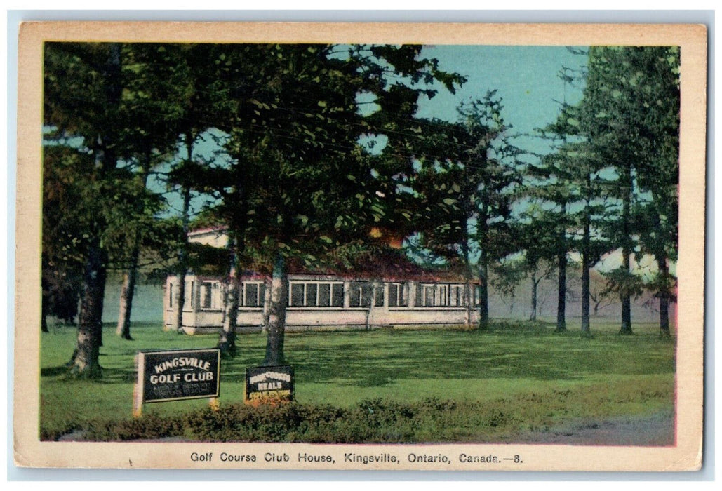 1944 Golf Course Club House Kingsville Ontario Canada Vintage Postcard