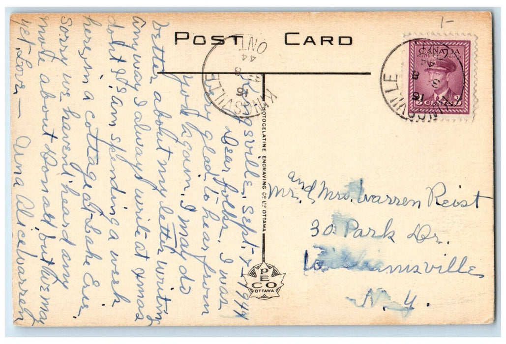 1944 Golf Course Club House Kingsville Ontario Canada Vintage Postcard