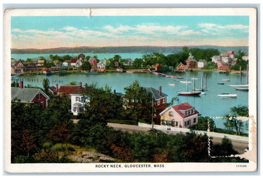 1933 Rocky Neck Boats Gloucester Massachusetts MA Posted Vintage Postcard