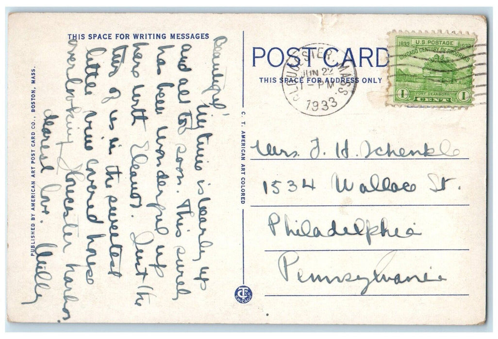 1933 Rocky Neck Boats Gloucester Massachusetts MA Posted Vintage Postcard