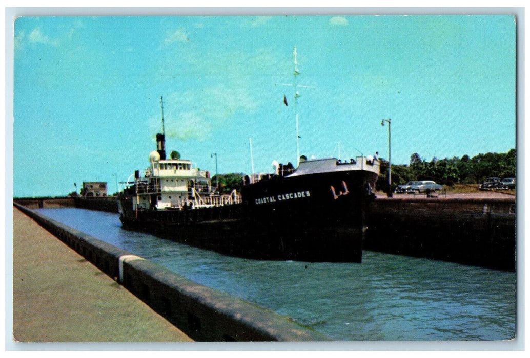 c1950's Coastal Cascades Welland Ship Canal Port Weller Canada Postcard