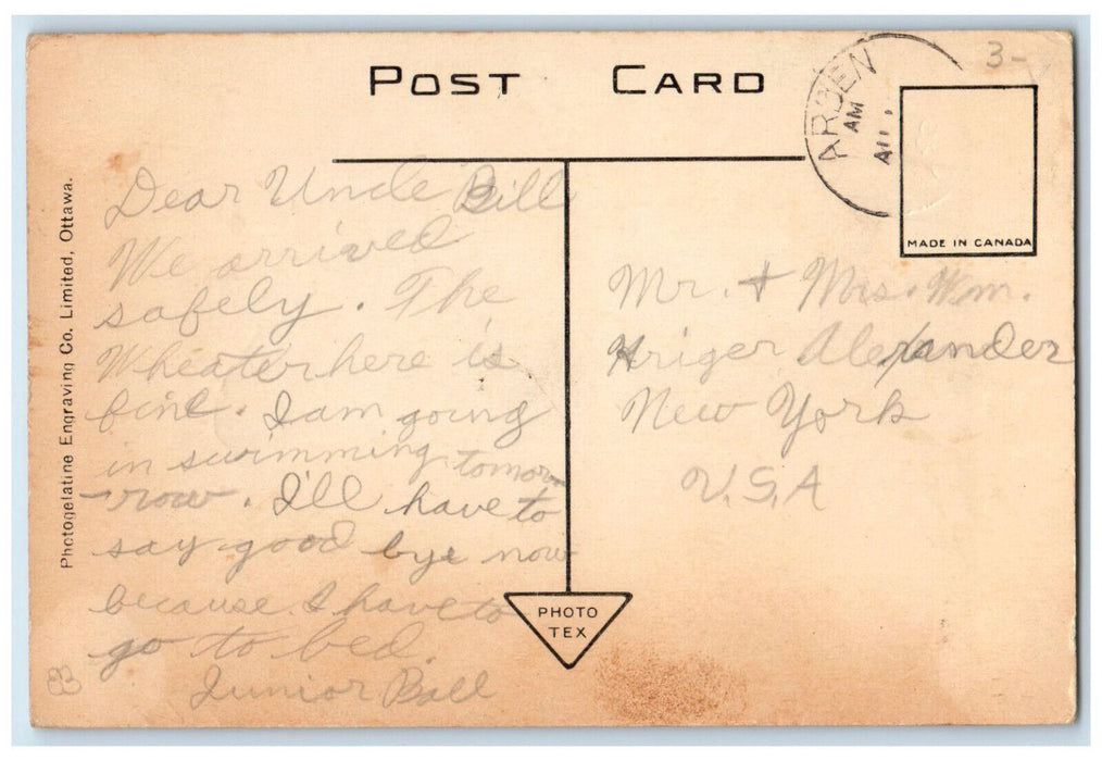 c1940's Kirk-Kove Big Gull Lake Arden Ontario Canada Vintage Posted Postcard