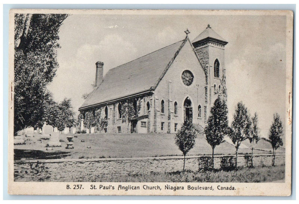 c1940's St. Paul's Anglican Church, Niagara Boulevard Canada Vintage Postcard