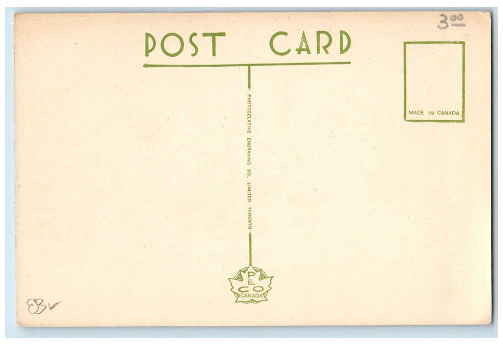 c1950's Cenotaph and Post Office, Leamington Ontario Canada Vintage Postcard
