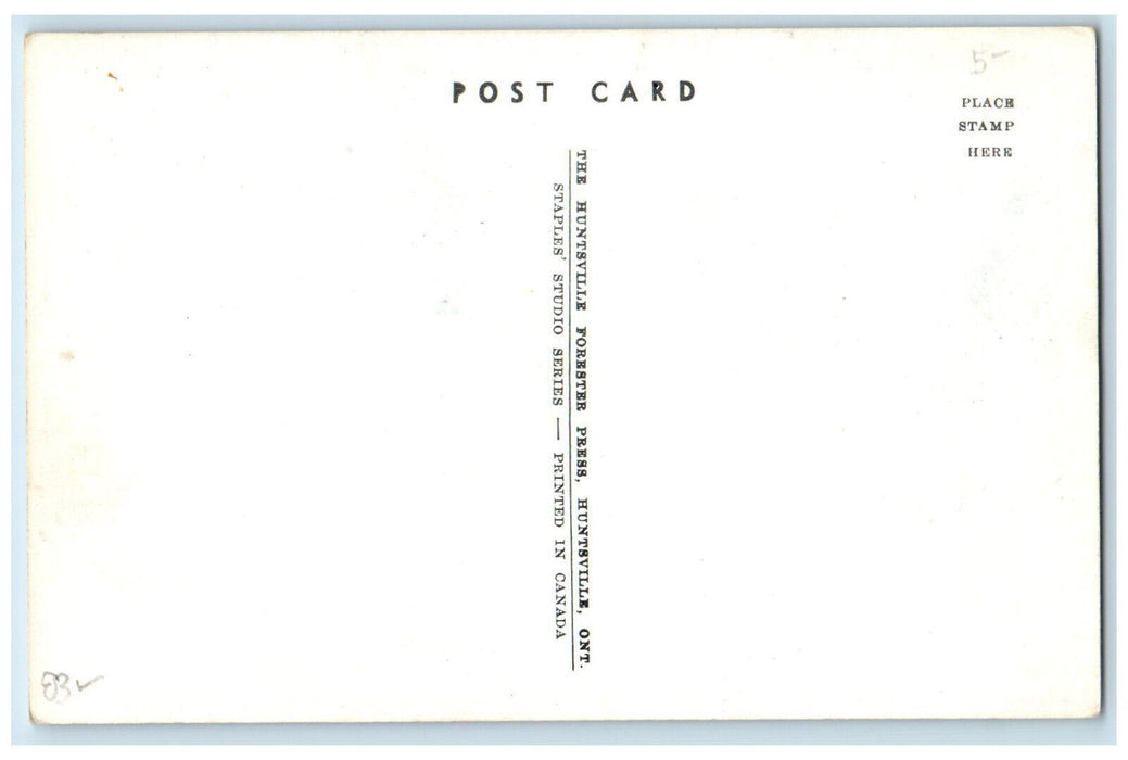 c1950's Train Locomotive Railroad Near Huntsville Muskoka Canada Postcard