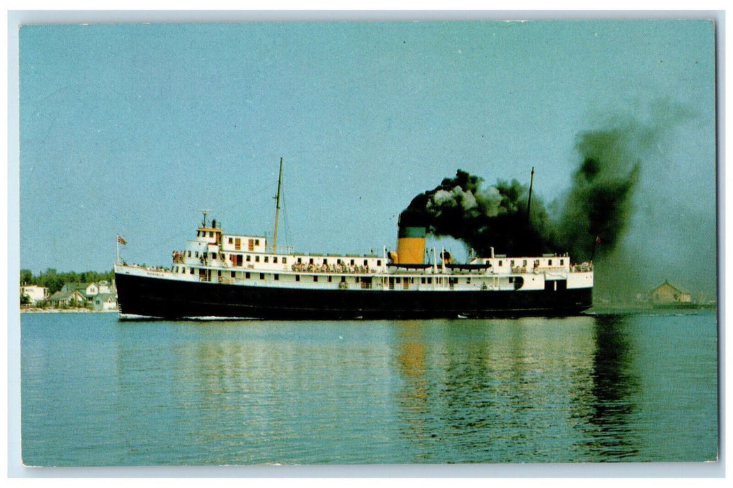 c1950's S.S. Norisle Tobermory to South Bay Mouth Ontario Canada Postcard