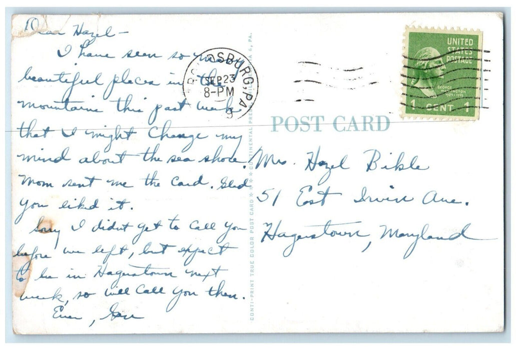 View Of Split Rock Lodge On Lake Harmony In The Poconos PA Vintage Postcard