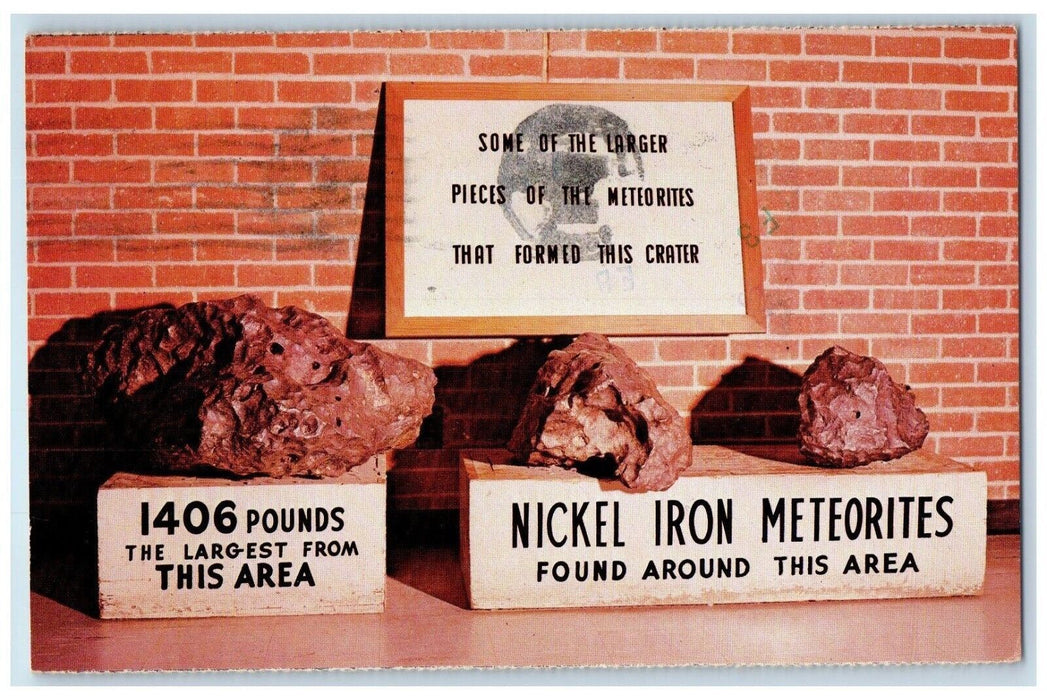 1982 Nickel Iron Meteorites Greater Crater Flagstaff Arizona AZ Postcard