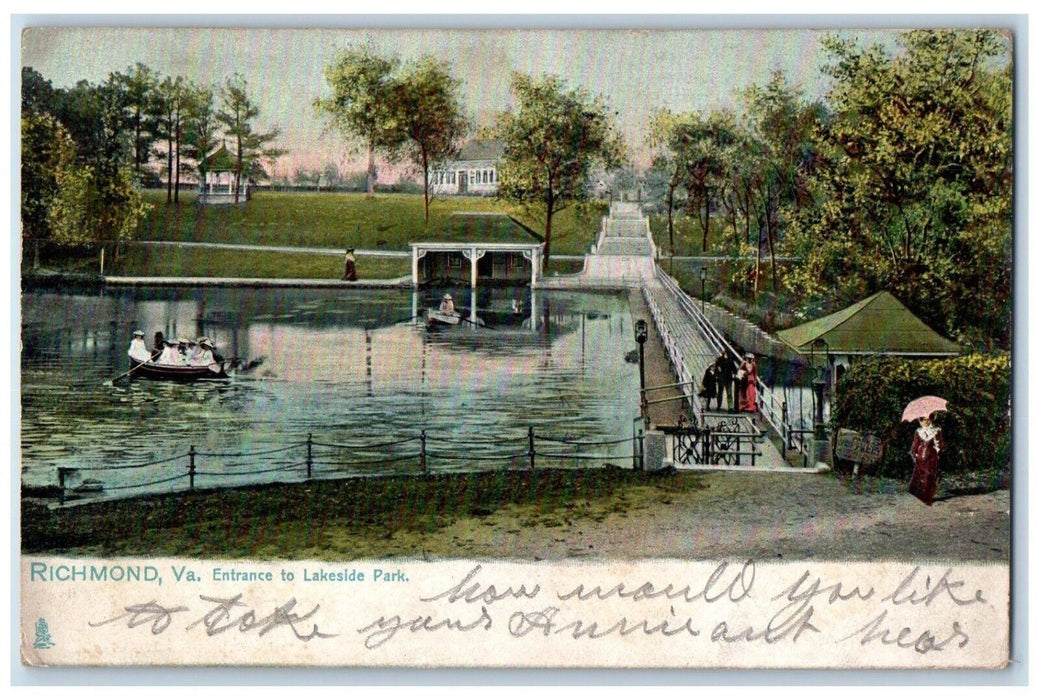 1907 Entrance To Lakeside Park Richmond Virginia VA Tuck's Antique Postcard